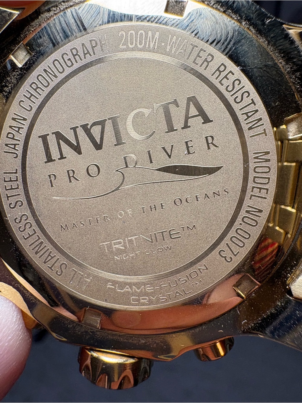Invicta mens 0073 Pro diver Quartz Chronograph Blue Dial Watch - Picture 7 of 8